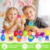 24 Pack Prefilled Easter Eggs with Animals Suction Cup Toys, Easter Basket Stuffers Fillers Window Bath Toys Easter Hunt Party Favors, Surprise Egg Gifts for Kids Toddler view 4