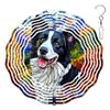 10-Inch Metal Wind Spinner Border Collie Grins Widely 3D Dog Wind Spinner, Unique Metal Hanging Kinetic Wind Sculpture Ornament Gifts for Women Yard Art Garden Patio Lawn Indoor Outdoor Decor view 1