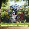 10-Inch Metal Wind Spinner Border Collie Grins Widely 3D Dog Wind Spinner, Unique Metal Hanging Kinetic Wind Sculpture Ornament Gifts for Women Yard Art Garden Patio Lawn Indoor Outdoor Decor view 4