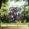 10-Inch Metal Wind Spinner Schnauzer Sits amid Flowers 3D Dog Wind Spinner, Unique Metal Hanging Kinetic Wind Sculpture Ornament Gifts for Women Yard Art Garden Patio Lawn Indoor Outdoor Decor view 4
