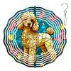10-Inch Metal Wind Spinner Golden Poodle 3D Dog Wind Spinner, Unique Metal Hanging Kinetic Wind Sculpture Ornament Gifts for Dog Lover Yard Art Garden Patio Lawn Indoor Outdoor Decor view 1