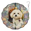 10-Inch Metal Wind Spinner Bichon Frise in Garden 3D Dog Wind Spinner, Unique Metal Hanging Kinetic Wind Sculpture Ornament Gifts for Women Yard Art Garden Patio Lawn Indoor Outdoor Decor view 1