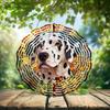 10-Inch Metal Wind Spinner Dalmatian and Flowers 3D Dog Wind Spinner, Unique Metal Hanging Kinetic Wind Sculpture Ornament Gifts for Women Yard Art Garden Patio Lawn Indoor Outdoor Decor view 2