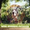 10-Inch Metal Wind Spinner Dalmatian and Flowers 3D Dog Wind Spinner, Unique Metal Hanging Kinetic Wind Sculpture Ornament Gifts for Women Yard Art Garden Patio Lawn Indoor Outdoor Decor view 4