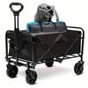 Folding Utility Wagon Cart, 680 LBS Capacity, Black, Collapsible with Wheels, Heavy Duty for Outdoor Camping Beach view 1