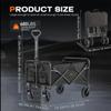Folding Utility Wagon Cart, 680 LBS Capacity, Black, Collapsible with Wheels, Heavy Duty for Outdoor Camping Beach view 3