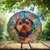 10-Inch Metal Wind Spinner Yorkshire Terrier Stares Gently 3D Dog Wind Spinner, Unique Metal Hanging Kinetic Wind Sculpture Ornament Gifts for Women Yard Art Garden Patio Lawn Indoor Outdoor Decor view 2