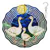 10-Inch Metal Wind Spinner Three Geese in Moonlight 3D Wind Spinner, Unique Metal Hanging Kinetic Wind Sculpture Ornament Yard Art Garden Patio Lawn Indoor Outdoor Decor view 1