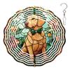 10-Inch Metal Wind Spinner Yellow Labrador with Bow Tie 3D Dog Wind Spinner, Unique Metal Hanging Kinetic Wind Sculpture Ornament Gifts for Women Yard Art Garden Patio Lawn Indoor Outdoor Decor view 1