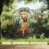 10-Inch Metal Wind Spinner Yellow Labrador with Bow Tie 3D Dog Wind Spinner, Unique Metal Hanging Kinetic Wind Sculpture Ornament Gifts for Women Yard Art Garden Patio Lawn Indoor Outdoor Decor view 4