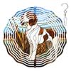 10-Inch Metal Wind Spinner Brown-and-White Spaniel 3D Dog Wind Spinner, Unique Metal Hanging Kinetic Wind Sculpture Ornament Gifts for Women Yard Art Garden Patio Lawn Indoor Outdoor Decor view 1