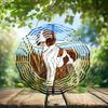 10-Inch Metal Wind Spinner Brown-and-White Spaniel 3D Dog Wind Spinner, Unique Metal Hanging Kinetic Wind Sculpture Ornament Gifts for Women Yard Art Garden Patio Lawn Indoor Outdoor Decor view 2