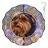10-Inch Metal Wind Spinner Yorkshire Terrier amid Flowers 3D Dog Wind Spinner, Unique Metal Hanging Kinetic Wind Sculpture Ornament Gifts for Women Yard Art Garden Patio Lawn Indoor Outdoor Decor view 1
