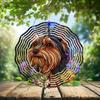 10-Inch Metal Wind Spinner Yorkshire Terrier amid Flowers 3D Dog Wind Spinner, Unique Metal Hanging Kinetic Wind Sculpture Ornament Gifts for Women Yard Art Garden Patio Lawn Indoor Outdoor Decor view 2