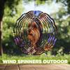 10-Inch Metal Wind Spinner Yorkshire Terrier amid Flowers 3D Dog Wind Spinner, Unique Metal Hanging Kinetic Wind Sculpture Ornament Gifts for Women Yard Art Garden Patio Lawn Indoor Outdoor Decor view 4