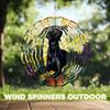 10-Inch Metal Wind Spinner Black Labrador Looking Upward 3D Dog Wind Spinner, Unique Metal Hanging Kinetic Wind Sculpture Ornament Yard Art Garden Patio Lawn Indoor Outdoor Decor view 4