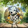 10-Inch Metal Wind Spinner Dalmatian Puppy with Blue Eyes 3D Dog Wind Spinner, Unique Metal Hanging Kinetic Wind Sculpture Ornament Gifts for Dog Lover Garden Patio Lawn Indoor Outdoor Decor view 2