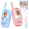 Video Walkie Talkies for Kids, 2 Pack Rechargeable Kids Walkie Talkies with HD Camera, Real-Time Video Chat, Voice Changer, 1000FT Range, Outdoor Toys for Boys Girls Ages 3-12(Baby Blue/Baby Pink) view 1