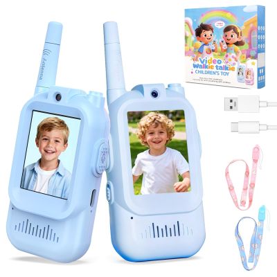 Video Walkie Talkies for Kids Toys, Birthday Gifts for Grandkids, 2 Pack HD Kids Walkie Talkies Long Range Toddler Camera Games, Parent-Child Interaction Girl Outdoor Toys