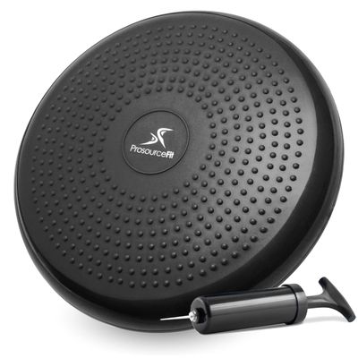 Casafoyer ProSource Core Balance Disc Trainer, 14 Diameter with Pump for Improving Posture, Fitness, Stability, Black - (Pack of 2)