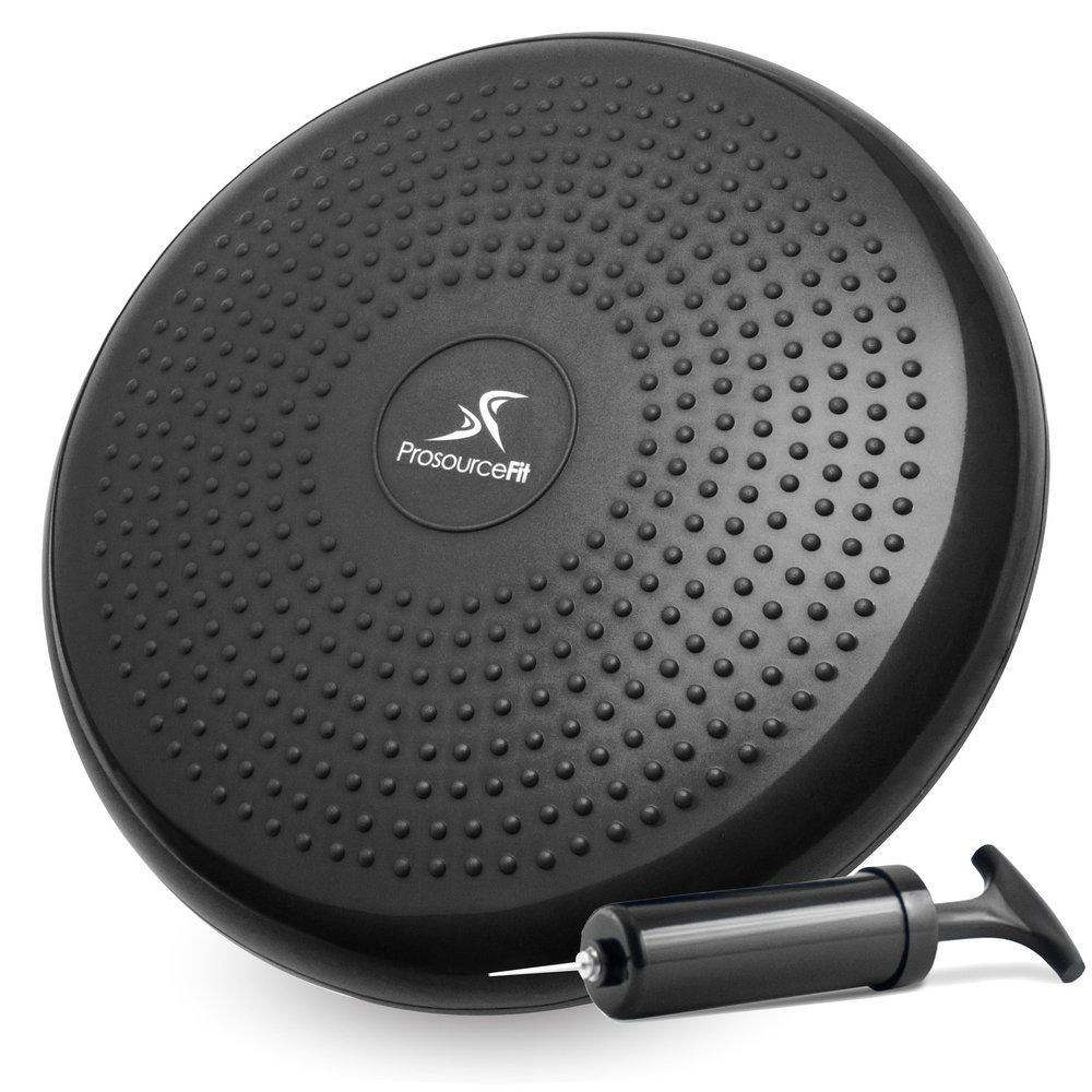 Casafoyer ProSource Core Balance Disc Trainer, 14 Diameter with Pump for Improving Posture, Fitness, Stability, Black - (Pack of 2)