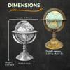 Brass Armillary Sphere Globe with Celestial Engravings and Floral Base  Rotating Decorative Astronomical Piece. view 3