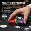 HEITOK Clay Poker Chips Set 300 PCS with Denominations, 14g Clay Composite Professional Casino Poker Chips with Aluminum Case for Texas Hold'em, Blackjack, Home Casino & Poker Night view 3