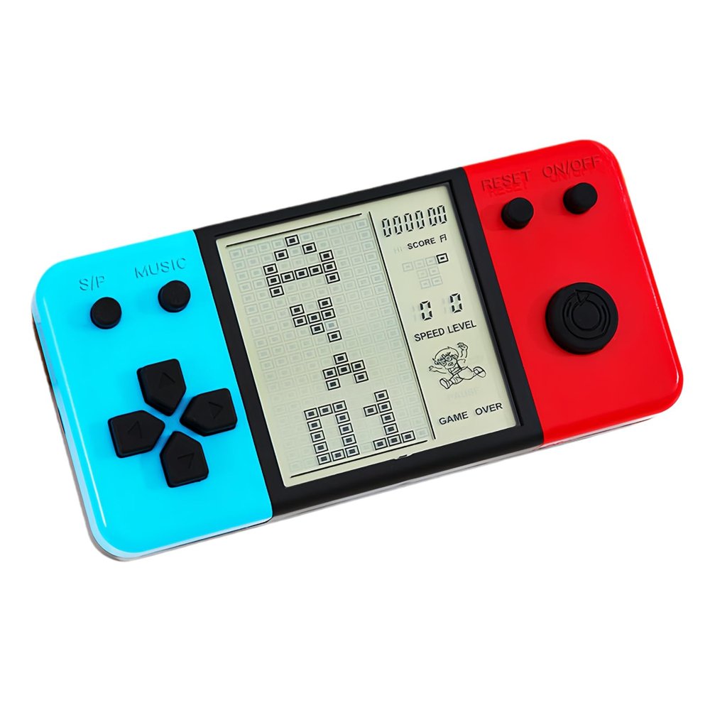 CUZCOP Retro Brick Game Game Blue-red Color Design Built-in 26 Cube Block Games Leisure Entertainment Electronic Block Puzzle Children/Student/Parents Birthday/Holiday (Bluered)