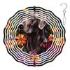 10-Inch Metal Wind Spinner Weimaraner with Flowers 3D Dog Wind Spinner, Unique Metal Hanging Kinetic Wind Sculpture Ornament Gifts for Women Yard Art Garden Patio Lawn Indoor Outdoor Decor view 1