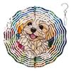 10-Inch Metal Wind Spinner White Shih Tzu 3D Dog Wind Spinner, Unique Metal Hanging Kinetic Wind Sculpture Ornament Gifts for Women Yard Art Garden Patio Lawn Indoor Outdoor Decor view 1