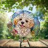 10-Inch Metal Wind Spinner White Shih Tzu 3D Dog Wind Spinner, Unique Metal Hanging Kinetic Wind Sculpture Ornament Gifts for Women Yard Art Garden Patio Lawn Indoor Outdoor Decor view 2