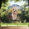 10-Inch Metal Wind Spinner White Shih Tzu 3D Dog Wind Spinner, Unique Metal Hanging Kinetic Wind Sculpture Ornament Gifts for Women Yard Art Garden Patio Lawn Indoor Outdoor Decor view 4