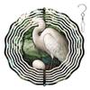 10-Inch Metal Wind Spinner White Heron and Its Egg 3D Bird Wind Spinner, Unique Metal Hanging Kinetic Wind Sculpture Ornament Gifts for Women Yard Art Garden Patio Lawn Indoor Outdoor Decor view 1
