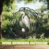 10-Inch Metal Wind Spinner White Heron and Its Egg 3D Bird Wind Spinner, Unique Metal Hanging Kinetic Wind Sculpture Ornament Gifts for Women Yard Art Garden Patio Lawn Indoor Outdoor Decor view 4