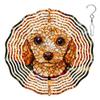 10-Inch Metal Wind Spinner Brown Poodle with Red Collar3D Dog Wind Spinner, Unique Metal Hanging Kinetic Wind Sculpture Ornament Gifts for Women Yard Art Garden Patio Lawn Indoor Outdoor Decor view 1