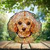10-Inch Metal Wind Spinner Brown Poodle with Red Collar3D Dog Wind Spinner, Unique Metal Hanging Kinetic Wind Sculpture Ornament Gifts for Women Yard Art Garden Patio Lawn Indoor Outdoor Decor view 2