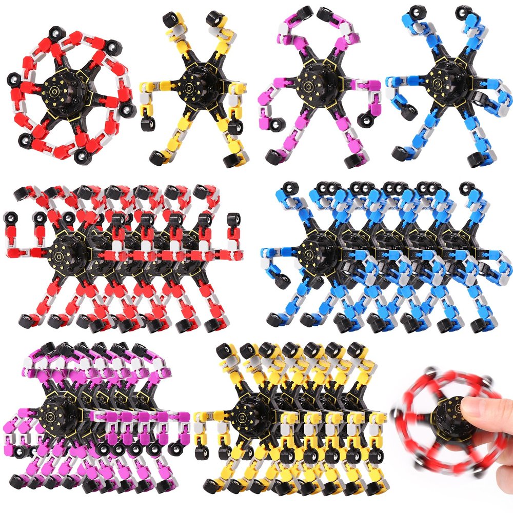 24PCS Transformable Fidget Toys, Fidget Spinners Bulk Robot Party Favors Stress Relief Sensory Toys for Kids 8-13 Fingertip Gyros Goodie Bag Stuffers for Teens Travel Toys