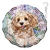 10-Inch Metal Wind Spinner Poodle with Smiling Face 3D Dog Wind Spinner, Unique Metal Hanging Kinetic Wind Sculpture Ornament Gifts for Women Yard Art Garden Patio Lawn Indoor Outdoor Decor view 1