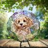 10-Inch Metal Wind Spinner Poodle with Smiling Face 3D Dog Wind Spinner, Unique Metal Hanging Kinetic Wind Sculpture Ornament Gifts for Women Yard Art Garden Patio Lawn Indoor Outdoor Decor view 2