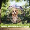 10-Inch Metal Wind Spinner Poodle with Smiling Face 3D Dog Wind Spinner, Unique Metal Hanging Kinetic Wind Sculpture Ornament Gifts for Women Yard Art Garden Patio Lawn Indoor Outdoor Decor view 4