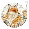 10-Inch Metal Wind Spinner Red Fox with Golden Flowers 3D Wind Spinner, Unique Metal Hanging Kinetic Wind Sculpture Ornament Gifts for Women Yard Art Garden Patio Lawn Indoor Outdoor Decor (2) view 1