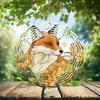 10-Inch Metal Wind Spinner Red Fox with Golden Flowers 3D Wind Spinner, Unique Metal Hanging Kinetic Wind Sculpture Ornament Gifts for Women Yard Art Garden Patio Lawn Indoor Outdoor Decor (2) view 2