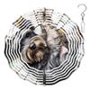 10-Inch Metal Wind Spinner Schnauzer Lies on Back 3D Dog Wind Spinner, Unique Metal Hanging Kinetic Wind Sculpture Ornament Gifts for Women Yard Art Garden Patio Lawn Indoor Outdoor Decor view 1