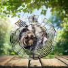 10-Inch Metal Wind Spinner Schnauzer Lies on Back 3D Dog Wind Spinner, Unique Metal Hanging Kinetic Wind Sculpture Ornament Gifts for Women Yard Art Garden Patio Lawn Indoor Outdoor Decor view 2