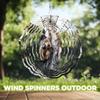 10-Inch Metal Wind Spinner Schnauzer Lies on Back 3D Dog Wind Spinner, Unique Metal Hanging Kinetic Wind Sculpture Ornament Gifts for Women Yard Art Garden Patio Lawn Indoor Outdoor Decor view 4