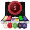 HEITOK Clay Poker Chips Set 200 PCS with Denominations, 14g Clay Composite Weighted Numbered Casino Chips with Aluminum Carrying Case for Texas Hold'em, Blackjack, Family Gambling & Game Nights view 1