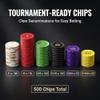 HEITOK Clay Poker Chips Set 200 PCS with Denominations, 14g Clay Composite Weighted Numbered Casino Chips with Aluminum Carrying Case for Texas Hold'em, Blackjack, Family Gambling & Game Nights view 4