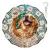 10-Inch Metal Wind Spinner Golden Retriever with Daisies 3D Dog Wind Spinner, Unique Metal Hanging Kinetic Wind Sculpture Ornament Gifts for Women Yard Art Garden Patio Lawn Indoor Outdoor Decor view 1