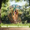 10-Inch Metal Wind Spinner Golden Retriever with Daisies 3D Dog Wind Spinner, Unique Metal Hanging Kinetic Wind Sculpture Ornament Gifts for Women Yard Art Garden Patio Lawn Indoor Outdoor Decor view 4