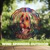 10-Inch Metal Wind Spinner Fluffy Yorkshire Terrier 3D Dog Wind Spinner, Unique Metal Hanging Kinetic Wind Sculpture Ornament Gifts for Women Yard Art Garden Patio Lawn Indoor Outdoor Decor view 4